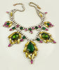 Husar D. Multicolored Glass Stone Statement Necklace - Vintage Lane Jewelry