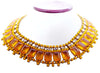 Topaz and Yellow Czech Glass Bib Necklace - Vintage Lane Jewelry