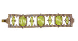 Czech Vaseline Uranium Glass Bracelet - Vintage Lane Jewelry