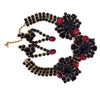 Bijoux MG Czech Black Stone Choker and Earrings - Vintage Lane Jewelry