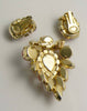 Vintage Juliana Art Glass Rhinestone Brooch & Clip Earrings - Vintage Lane Jewelry