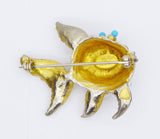 Vintage Hattie Carnegie Gold Tone Fish Brooch - Vintage Lane Jewelry