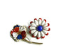 Red, white and blue Enamel Flower Pin Lot 2, patriotic - Vintage Lane Jewelry