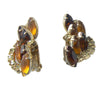 Vintage Brown And Topaz Colored Glass Rhinestone Earrings - Vintage Lane Jewelry