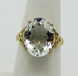Natural White Quartz Filigree Sterling Silver Vintage Revival Ring, Size 7.75 - Vintage Lane Jewelry