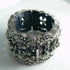 Tortolani roses hinged cuff chunky bracelet - Vintage Lane Jewelry