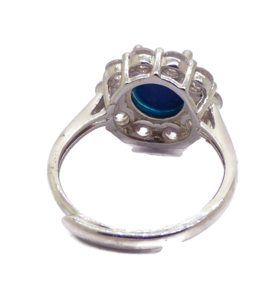 Sterling Silver Crystal Mood Ring - Vintage Lane Jewelry