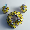 Continental Yellow Givre Rhinestone Demi Parure - Vintage Lane Jewelry