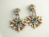 Rhinestone Czech Glass Clip Earrings - Vintage Lane Jewelry