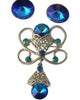 Blue Rivoli Filigree Demi Parure - Vintage Lane Jewelry