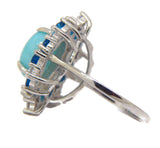 Blue Larimar and Apatite Sterling Silver Ring - Vintage Lane Jewelry