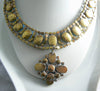 Czech Glass Opaque Blue Rhinestone Taboo Necklace - Vintage Lane Jewelry