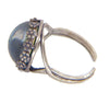 Mood Ring Sterling Silver Flower Setting, Adjustable - Vintage Lane Jewelry