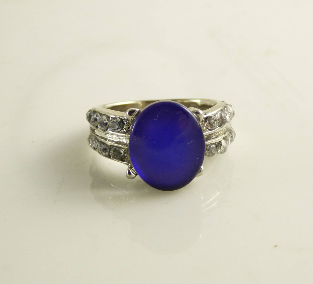 Retro Mood Ring with Rhinestones - Vintage Lane Jewelry