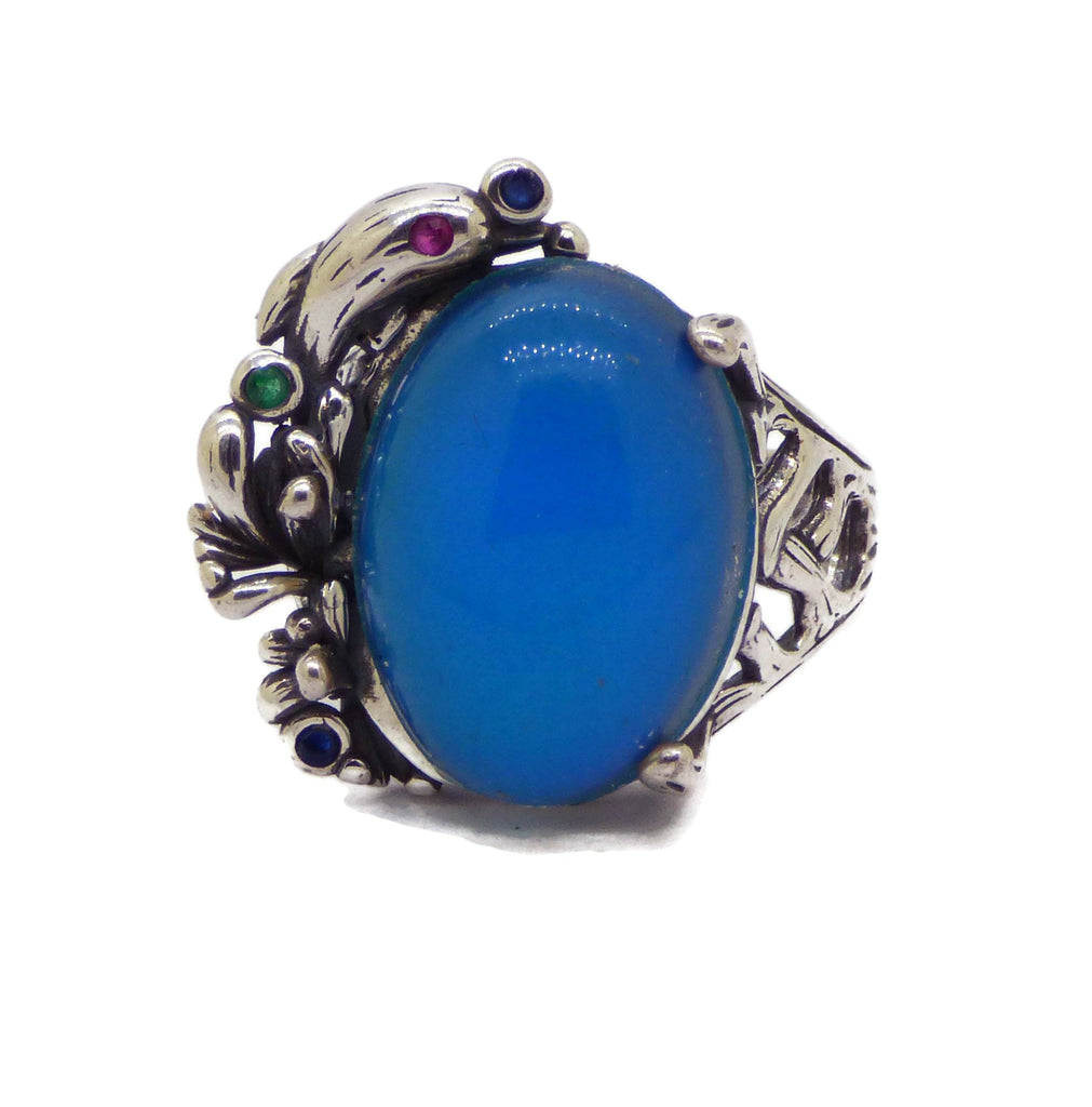 Dolphin Mood Ring Sterling Silver - Vintage Lane Jewelry