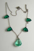 Vintage Sterling Silver Art Deco Emerald Green Glass Necklace - Vintage Lane Jewelry