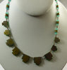 Vintage Vauxhall Chrysoprase Green Step Glass Beaded Necklace - Vintage Lane Jewelry