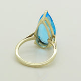 6CT Blue Topaz Sterling Silver Modernist Ring, Size 7.25 - Vintage Lane Jewelry