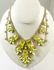 Czech Vaseline Uranium Statement Necklace Husar D - Vintage Lane Jewelry