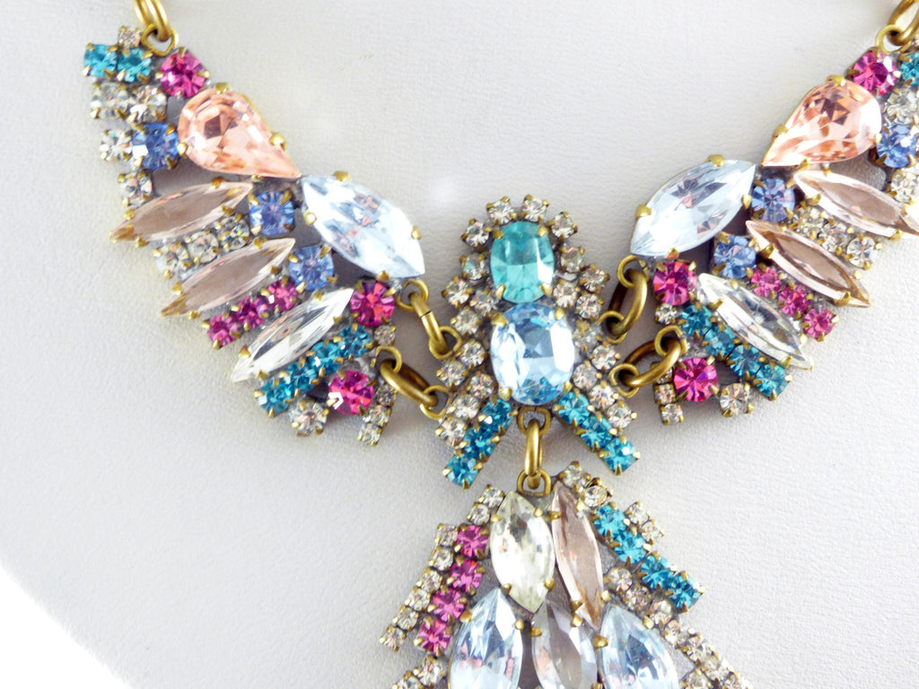 Pastel Crystal Angel Necklace - Vintage Lane Jewelry