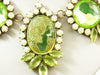 Czech Husar D Vaseline Uranium Glass Cameo Statement Necklace - Vintage Lane Jewelry