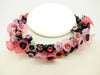 Pink Lucite Flowers, Glass Flowers and Black Glass Beads Necklace - Vintage Lane Jewelry