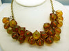 Bakelite Beaded Brass Leaf Necklace - Vintage Lane Jewelry