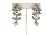 Weiss Rhinestone Chandelier Clip Earrings - Vintage Lane Jewelry