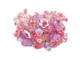 Pink Glass Flowers Beaded Memory Bracelet - Vintage Lane Jewelry
