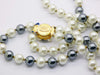 Miriam Haskell Black and White Glass Pearl Necklace - Vintage Lane Jewelry