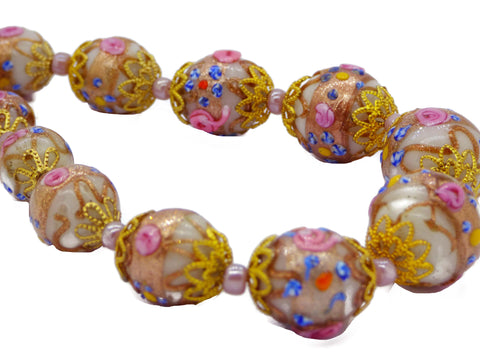1940's Coro Pink Moonglow Lucite Beads Grape Cluster Brooch