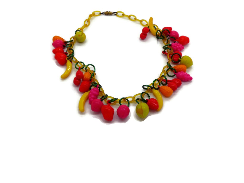 Celluloid Fruit Salad Necklace - Vintage Lane Jewelry