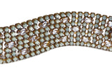 Vaseline Uranium Husar D Czech Glass Bracelet - Vintage Lane Jewelry