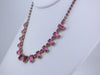 Pink Baguette Rhinestone Necklace and Earrings - Vintage Lane Jewelry