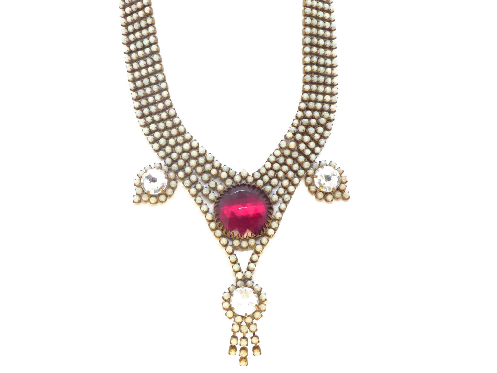 Husar D Vaseline Uranium Necklace - Vintage Lane Jewelry