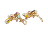 Vintage Pastel Pink Rhinestone Clip Earrings - Vintage Lane Jewelry
