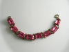 Hot Pink Nouveau Deco Czech Glass Bracelet - Vintage Lane Jewelry