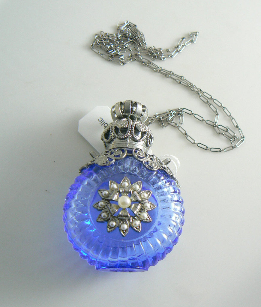 Vintage Czech Glass Handmade Perfume Bottle Necklace - Vintage Lane Jewelry