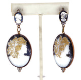 Czech Glass Cameo Pierced Style Earrings - Vintage Lane Jewelry