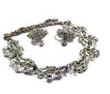 Vintage Lisner Pastel Rhinestone Necklace and Earrings - Vintage Lane Jewelry