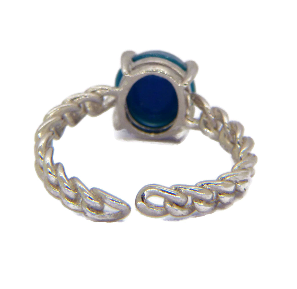 Sterling Silver Braided Adjustable Mood Ring - Vintage Lane Jewelry