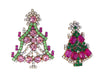 Czech Glass Navette Christmas Tree Pins Husar D - Vintage Lane Jewelry