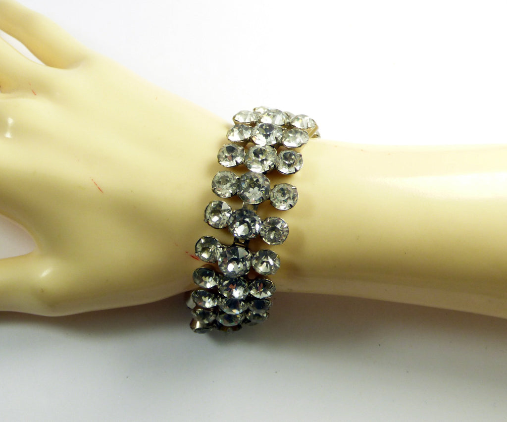 Vintage Rhinestone Necklace Bracelet Set - Vintage Lane Jewelry