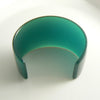 Vintage Extra Wide Bakelite Bangle Bracelet Translucent Turquoise Blue - Vintage Lane Jewelry