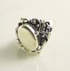 Poison Ring Sterling Silver Victorian Revival Locket Ring - Vintage Lane Jewelry