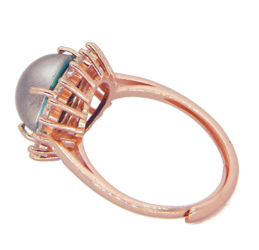 Rose Gold Plated Crystal Mood Ring - Vintage Lane Jewelry