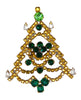 Bijoux MG Gold and Green Christmas Tree Brooch - Vintage Lane Jewelry