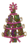 3D Watermelon Heliotrope Czech Husar D Christmas Tree Pin - Vintage Lane Jewelry