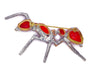 Czech Red Glass Rhinestone Ant Brooch - Vintage Lane Jewelry