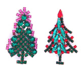 Czech Glass Green Christmas tree Pair - Vintage Lane Jewelry